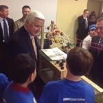 Governor Tom Corbett with students at the 1st Annual PA STEM Design Challenge